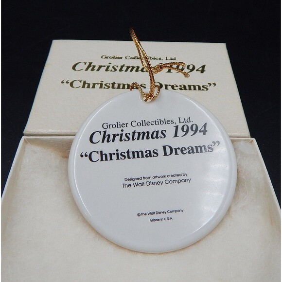 Disney Ornament Christmas Dreams 1994 Snow White Dwarfs Disc Grolier Coll - Picture 2 of 4